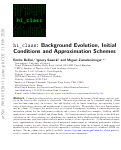 Cover page: hi_class background evolution, initial conditions and approximation schemes