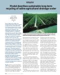 Cover page: Model describes sustainable long-term recycling of saline agricultural drainage water