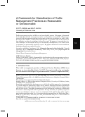 Cover page: A Framework for Classification of Traffic Management Practices as Reasonable or Unreasonable