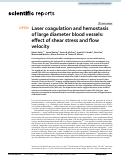 Cover page: Laser coagulation and hemostasis of large diameter blood vessels: effect of shear stress and flow velocity