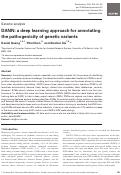 Cover page: DANN: a deep learning approach for annotating the pathogenicity of genetic variants