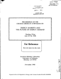 Cover page: PROCEEDINGS OF THE CHINESE-AMERICAN SYMPOSIUM ON ENERGY MARKETS AND THE FUTURE OF ENERGY DEMAND, NANJING, CHINA, JUNE 22-24, 1988