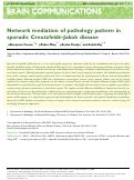 Cover page: Network mediation of pathology pattern in sporadic Creutzfeldt–Jakob disease