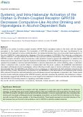 Cover page: Systemic and Intra-Habenular Activation of the Orphan G Protein-Coupled Receptor GPR139 Decreases Compulsive-Like Alcohol Drinking and Hyperalgesia in Alcohol-Dependent Rats