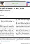Cover page: Is Successful Dying or Good Death an Oxymoron?