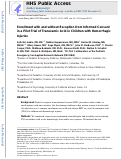Cover page: Enrollment with and without exception from informed consent in a pilot trial of tranexamic acid in children with hemorrhagic injuries