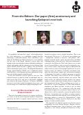 Cover page: From the Editors: Our paper (first) anniversary and launching Epilepsia's new look