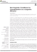 Cover page: Non-linguistic Conditions for Causativization as a Linguistic Attractor