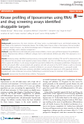 Cover page: Kinase profiling of liposarcomas using RNAi and drug screening assays identified druggable targets.