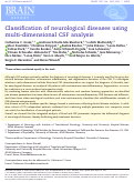 Cover page: Classification of neurological diseases using multi-dimensional cerebrospinal fluid analysis