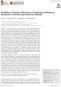 Cover page: Reliability of Genetic Alterations in Predicting Ceftriaxone Resistance in Neisseria gonorrhoeae Globally