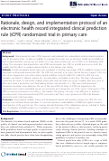 Cover page: Rationale, design and implementation protocol of an electronic health record integrated clinical prediction rule (iCPR) randomized trial in primary care