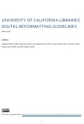 Cover page: University of California Libraries Digital Reformatting Guidelines