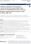 Cover page: Linguistic validation of the Spanish version of the Anal Cancer High-Grade squamous intraepithelial lesions outcomes Research Health-Related Symptom Index (A-HRSI): AMC-A04
