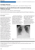 Cover page: Dyspnea in a 49-Year-Old Woman with Innumerable Cavitating Pulmonary Nodules.