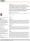 Cover page: Dolutegravir Plus Two Nucleoside Reverse Transcriptase Inhibitors versus Efavirenz Plus Two Nucleoside Reverse Transcriptase Inhibitors As Initial Antiretroviral Therapy for People with HIV: A Systematic Review
