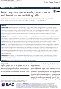 Cover page: Serum erythropoietin levels, breast cancer and breast cancer-initiating cells