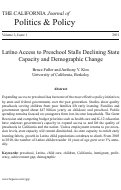 Cover page: Latino Access to Preschool Stalls - Declining State Capacity and Demographic Change