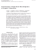 Cover page: Characterization of Single Barrier Microrefrigerators at Cryogenic Temperatures