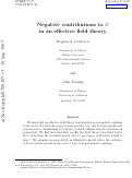 Cover page: Negative contributions to S in an effective field theory