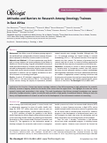 Cover page: Attitudes and Barriers to Research Among Oncology Trainees in East Africa