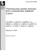 Cover page: Thermonuclear neutron emission from a sheared-flow stabilized Z-pinch