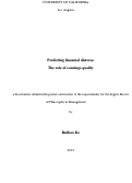 Cover page: Predicting financial distress: The role of earnings quality