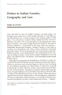 Cover page: Preface to Indian Country: Geography and Law