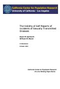 Cover page: The Validity of Self-Reports of Incidents of Sexually Transmitted Diseases