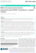 Cover page: Effect of socioeconomic factors during the early COVID-19 pandemic: a spatial analysis