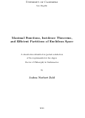 Cover page: Maximal Functions, Incidence Theorems, and Efficient Partitions of Euclidean Space