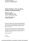 Cover page: "Study of Traffic at a Freeway Merge and Roles for Ramp Metering"