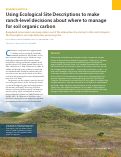 Cover page: Using Ecological Site Descriptions to make ranch-level decisions about where to manage for soil organic carbon