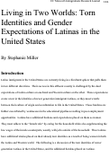 Cover page: Living in Two Worlds: Torn Identities and Gender Expectations of Latinas in the United States