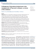 Cover page: Collagenase Clostridium histolyticum in the management of Peyronies disease: a review of the evidence.
