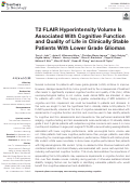 Cover page: T2 FLAIR Hyperintensity Volume Is Associated With Cognitive Function and Quality of Life in Clinically Stable Patients With Lower Grade Gliomas