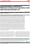 Cover page: Lysosomal genes contribute to Parkinson’s disease near agriculture with high intensity pesticide use