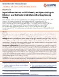 Cover page: Impact of Bronchiectasis on COPD Severity and Alpha-1 Antitrypsin Deficiency as a Risk Factor in Individuals with a Heavy Smoking History.
