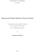 Cover page: Exponential Family Random Network Models
