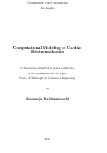 Cover page: Computational Modeling of Cardiac Electromechanics