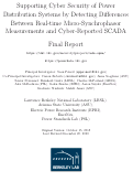 Cover page: Supporting Cyber Security of Power Distribution Systems by Detecting Differences Between Real-time Micro-Synchrophasor Measurements and Cyber-Reported SCADA - Final Report