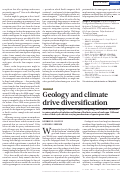 Cover page: Geology and climate drive diversification
