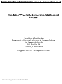 Cover page: Role of price in the connection establishment process