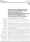 Cover page: Assessment of a Model-Informed Precision Dosing Platform Use in Routine Clinical Care for Personalized Busulfan Therapy in the Pediatric Hematopoietic Cell Transplantation (HCT) Population