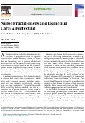 Cover page: Nurse Practitioners and Dementia Care: A Perfect Fit