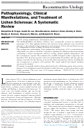 Cover page: Pathophysiology, Clinical Manifestations, and Treatment of Lichen Sclerosus: A Systematic Review