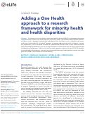 Cover page: Adding a One Health approach to a research framework for minority health and health disparities