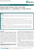 Cover page: Relationship between knee and ankle degeneration in a population of organ donors
