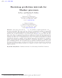 Cover page: Bootstrap prediction intervals for Markov processes 