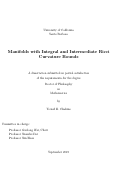 Cover page: Manifolds with Integral and Intermediate Ricci Curvature Bounds